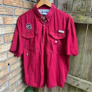 USC Gamecocks Columbia Men's Casual Red Button Down Shirt